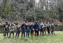 Fly fishing club students