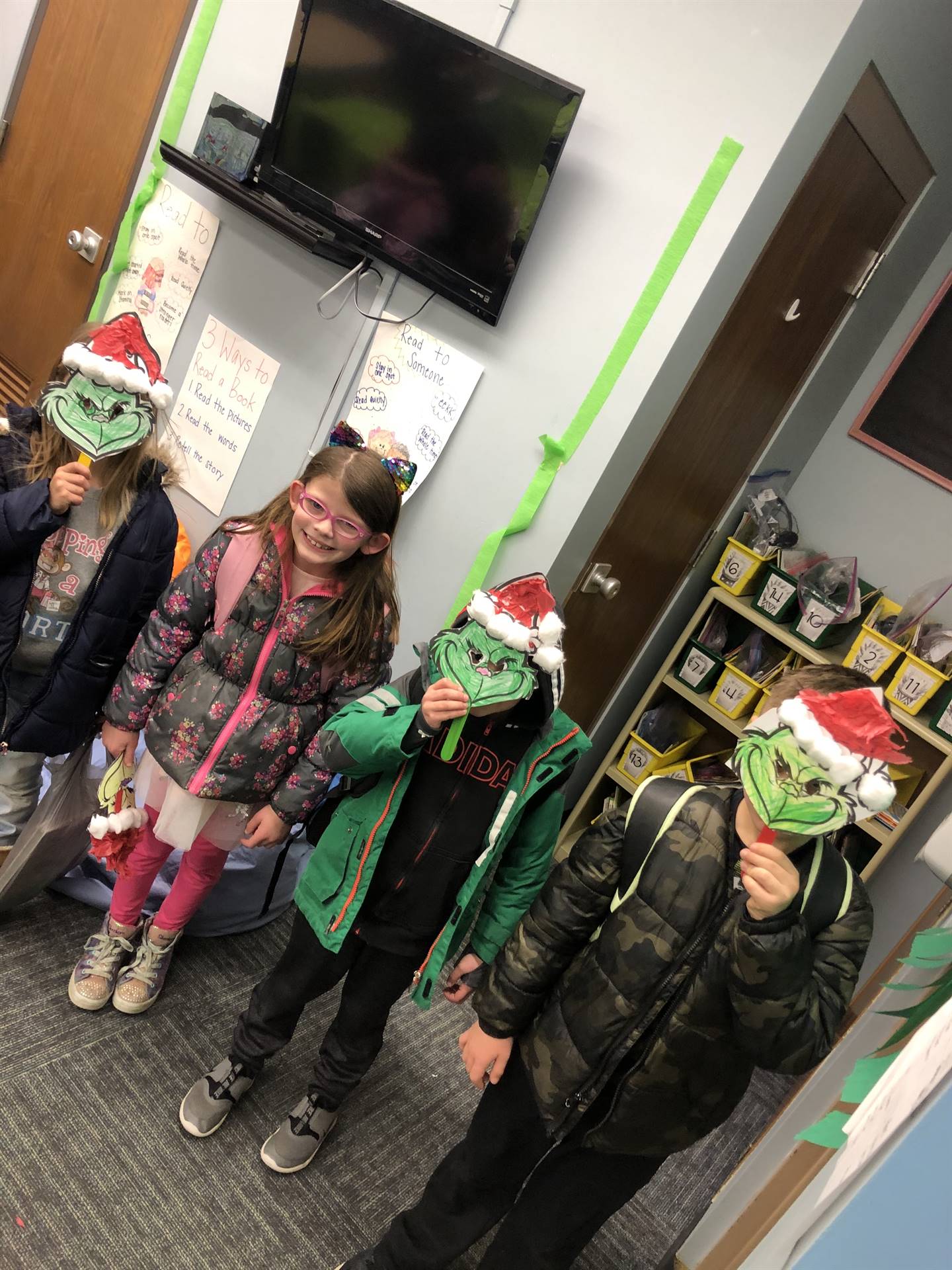 Our Grinch masks turned out great!
